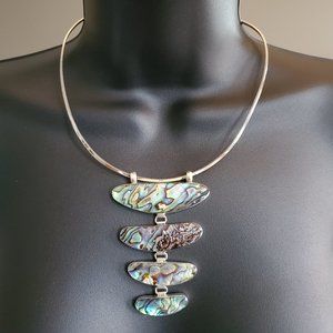 4-Tier Abalone Pendant - 925 Silver